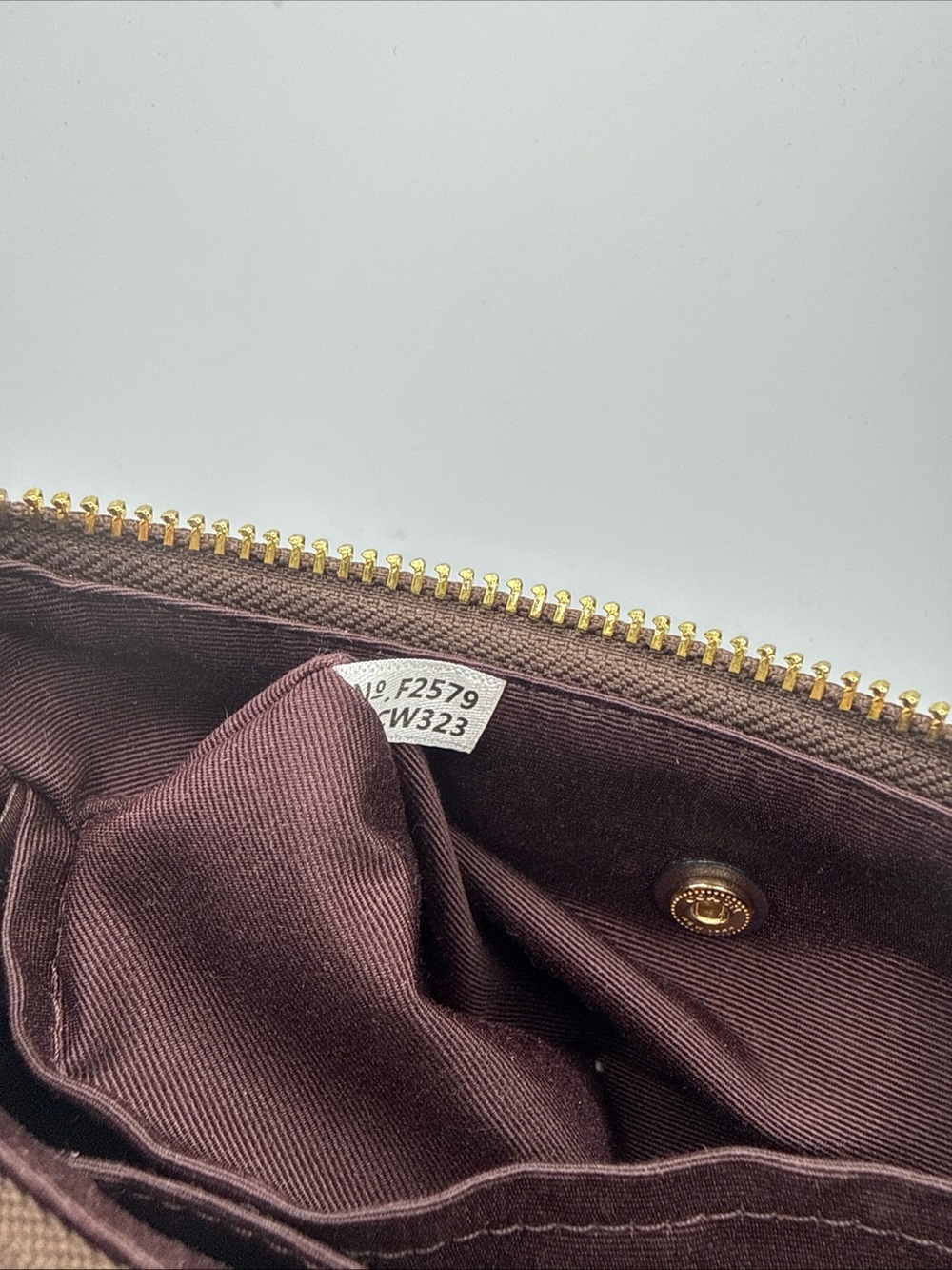Coach Brown Signature Chain Shoulder Bag with Gold Hardware - Picture 6 of 9